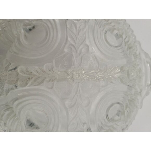 Vintage Indiana Killarney Crystal Clear Glass Divided Dish With Handle 8 Inch - Picture 6 of 9